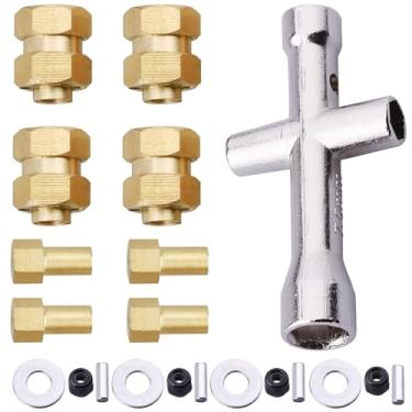 Imagem de Hobbypark Brass SCX24 Extended Wheel Hubs 7mm Wheel Hex Wheel Spacers for Axial SCX24 Gladiator Chevrolet C10 Deadbolt Wrangler JLU B17 Betty Bronco Upgrades Parts