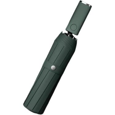 Imagem de Guarda-chuva Dobrável Automático Com Luz Led à Prova De Vento Grande Guarda-chuva Guarda-sol Portátil Ao Ar Livre Para Homens Mulheres, Green, A