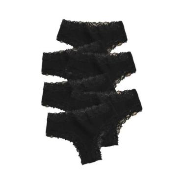 Imagem de Conjunto De Calcinha Feminina Sexy De Cintura Baixa Com Renda De Algod