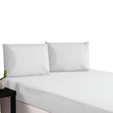 Imagem de Roupa de Cama Branco Queen 3 Peças Micropercal Hotel Pousada - EMPÓRIO