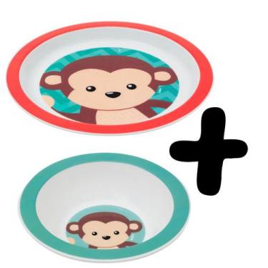Imagem de Kit Introdução Alimentar Bowl e Pratinho Infantil Animais Frutas Buba 