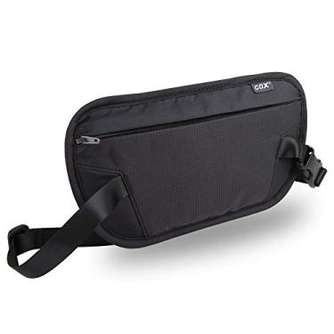 Imagem de Cinto para dinheiro com bloqueio de RFID – Suporte fino para passaporte e carteira de viagem | Pochete escondida segura para homens e mulheres, Preto, G, One Size, Bloqueio RFID e largura do cinto