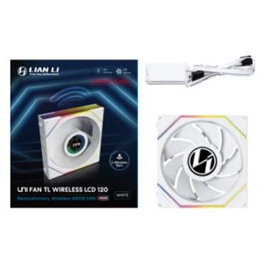 Imagem de Fan 120mm Lian Li Uni Fan Tl Wireless Lcd 120 Reverse Blade, RGB, White - 12rtllcd1w1w