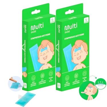 Imagem de Compressas Gel Refrescante Adesiva Antitérmica Alívio Imediato para Febre,injeção Pós-Vacina, Picadas de Insetos, Inchaços, Dores de Cabeça,Antifebre - Kit com 02 Caixas totalizando 08 Compressas