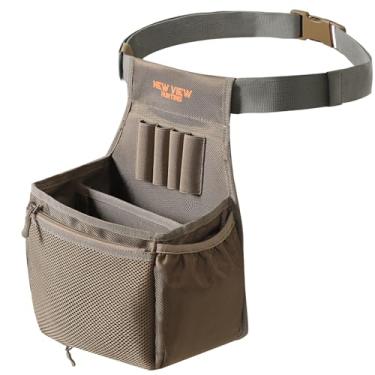 Imagem de NEW VIEW Bolsa de proteção – comporta 2 caixas de conchas – possui compartimentos duplos espaçosos e cinto de cintura confortável – Bolsa organizadora de espingarda leve e resistente para suas conchas