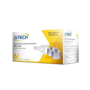 Imagem de Agulha para caneta de insulina G-TECH 6mm 31G Caixa com 100