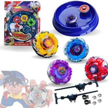 Imagem de Kit 4 Beyblade Metal Com Led + 2 Lançadores Arena De Batalha Envio Ime
