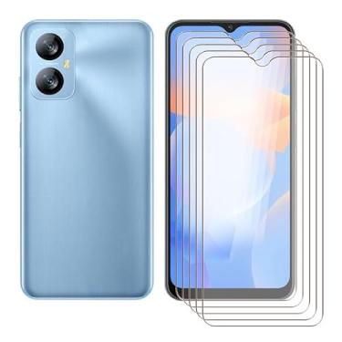 Imagem de Ikiiqii Protetor de tela para Blackview A52 Pro (6,5 polegadas) (pacote com 5), vidro temperado de dureza 9H HD anti-arranhões, película protetora antiimpressões digitais para Blackview A52 Pro