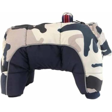 Imagem de Jaqueta Acolchoada Para Cães Para O Inverno, Capa De 4 Pernas, Jaqueta Quente, Casaco Impermeável Para Cães, Animais De Estimação Internos E Externos Para Cães, Camouflage-Dark Blue, 5XL
