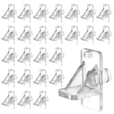 Imagem de Biaungdo 25 pinos de suporte de prateleira, pinos transparentes de 1/10.2 cm, grampos de prateleira de armário de plástico para móveis de cozinha, estante, armário, móveis