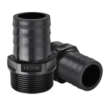 Imagem de LEONTOOL 2 peças adaptador de encaixe de tubo de PVC acessórios de mangueira farpada G1-1/5.1 cm farpado para tubo industrial portátil água jardim mangueira de cozinha bomba de piscina, mangueiras