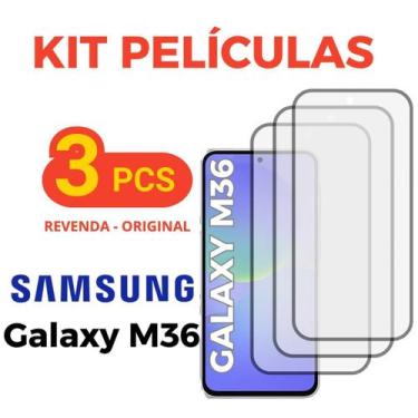 Imagem de Kit 3 Peliculas Vidro 3D Proteção Compativel Para Galaxy M36 - Db