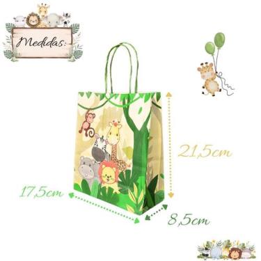 Imagem de Sacola De Papel Kraft Presente Estampadas 17,5X8,5X21,5Cm - Db