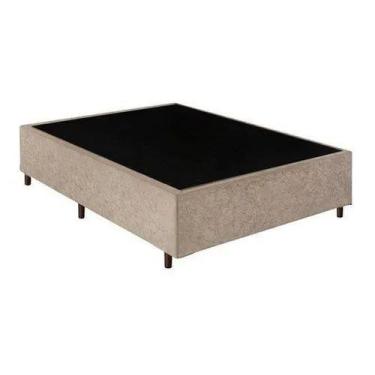 Imagem de Cama Box Base Universal Casal 138x188 Suede Bege - Atacadão do Sono