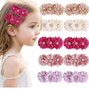 Imagem de Clipe de cabelo de flores BFNAAGirl Baby Girl Alligator Clips