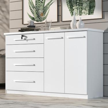 Imagem de Comoda Mariah 4 Gavetas  2 Portas Com Chave