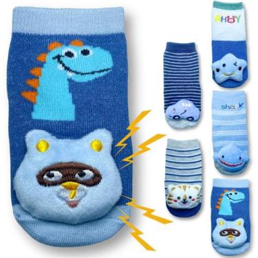 Imagem de Kit 5 Pares Meia Bebê Menino Recém Nascido Presente 0 a 2 - Viére, 12-