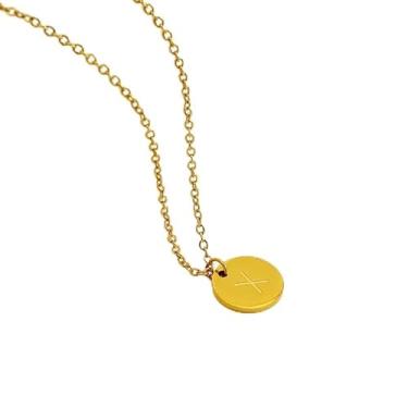 Imagem de 1 colar redondo de letras com acabamento brilhante banhado a prata para mulheres, joia fina, presente para mamãe, 45cm, Cobre, Sem Pedra Preciosa