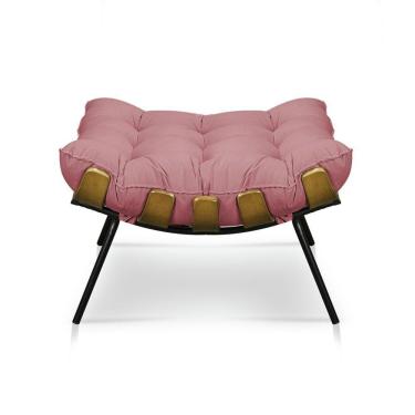 Imagem de Puff Decorativo Costela Sala E Escritório Suede Rose