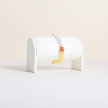 Imagem de CHISTOR Suporte de exibição de relógio de veludo para venda, organizador de pulseira para boutique, suporte de pulseira de joias femininas para decoração de casa 【branco】