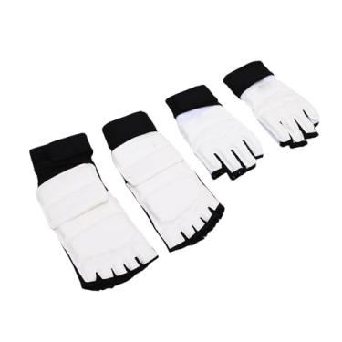 Imagem de Keenso Luvas de Taekwondo, Luvas de Sparring de Taekwondo Conjunto de Proteção para Pés Conjunto de Prendedor de Couro PU Adequado para Adultos Treinando Artes Marciais Muay Thai (L)