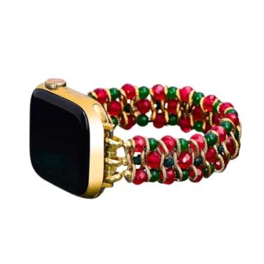 Imagem de Pulseira feminina para relógio inteligente Christmas Magic compatível com Apple Watch séries SE 9, 8, 7, 6, 5, 4, 3, 2 e 1 de 44 mm, 40 mm, 41 mm, 45 mm, 49 mm e 42 mm (pingente de Natal, grande