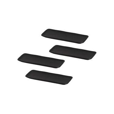 Imagem de Conjunto de Travessas Retangulares Pequenas Porto Brasil Orgânico Preto Matte 22x9,5cm - 4 Peças