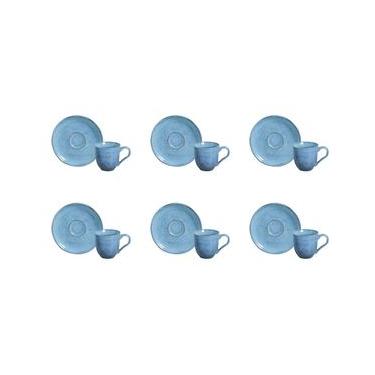Imagem de Conjunto de Xícaras e Pires de Café Porto Brasil Bio Breeze 120ml - 6 Peças