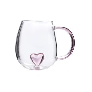 Imagem de Caneca Vidro Borossilicato Coração 3D 350Ml - Allmix