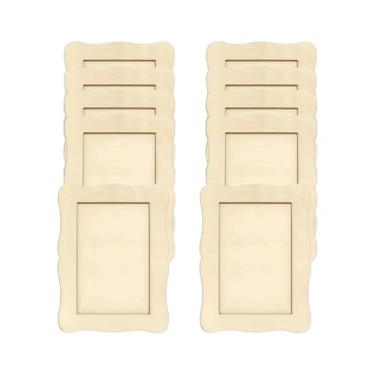 Imagem de oshhni Moldura de madeira faça você mesmo, porta-retratos de mesa, materiais para pintura e artesanato, projetos de arte escolares, Natal, 10 Peças