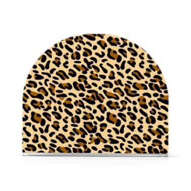 Imagem de Qilmy Porta-guardanapos de acrílico com estampa de leopardo, suporte de lenços de mesa independente transparente, dispensador de papel de coquetel para cozinha, jantar, restaurante, bar, decoração, 1