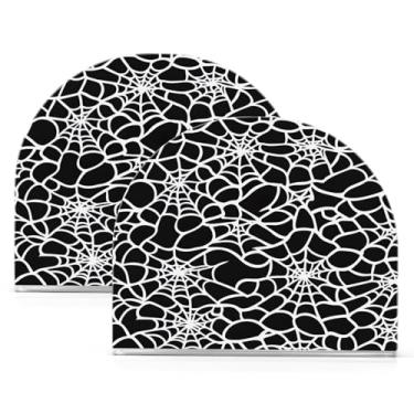 Imagem de Qilmy Suporte de guardanapo acrílico de teia de aranha de Halloween, suporte de lenços de mesa independente transparente, dispensador de papel de coquetel para cozinha, jantar, restaurante, bar