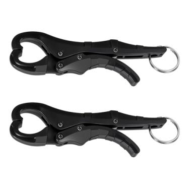 Imagem de Yolev Pegador de lábio de peixe de 12 cm, pinças de plástico para pesca com furo, alças para acessórios de pesca de caiaque, ótimo suporte para peixes capturados