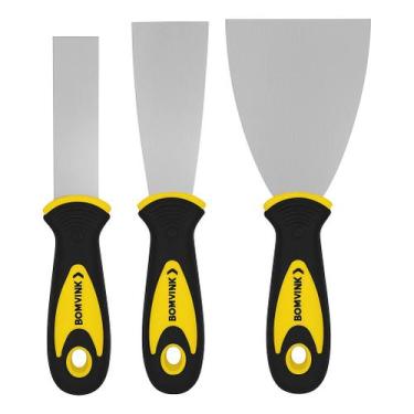 Imagem de Kit Espátula Aço Massa Corrida Raspar Parede Tinta 3pcs - Bomvink