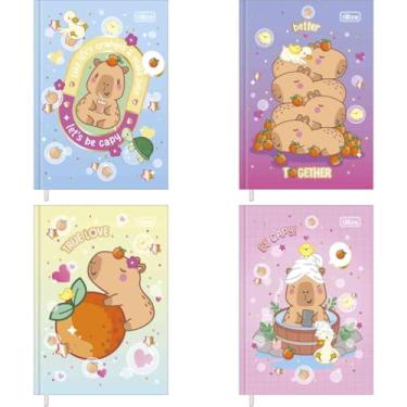 Imagem de Kit de Cadernetas, Tilibra, 1/8, Capyclub, 96 Folhas, Capa Dura Costurada, 105 mm x 148 mm, Pacote com 4