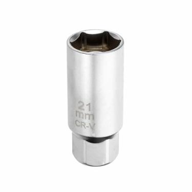 Imagem de HARFINGTON 1 conjunto de soquete de vela de ignição, acionamento de 3/20.3 cm, 21 mm, magnético giratório, 12 pontos, soquete de vela de ignição de parede fina, aço CR-V, prata