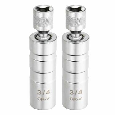 Imagem de HARFINGTON Conjunto de 2 peças de soquete de vela de ignição de 3/20.3 cm Drive 3/10.2 cm giratório magnético 12 pontos de parede fina soquete de vela de ignição com giro de 360 graus CR-V aço, prata