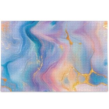 Imagem de Quebra-cabeça psicodélico moderno de mármore adulto 500 peças divertidas bobas personalizadas homens presentes exclusivos decoração de arte com estampa animal, 52 cm x 37,8 cm