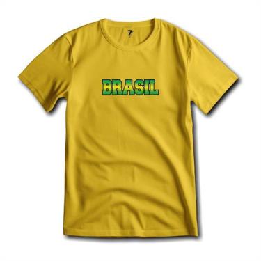 Imagem de Camiseta Brasil Estampa Verde e Amarela Malha Fria Premium - Sete Sete