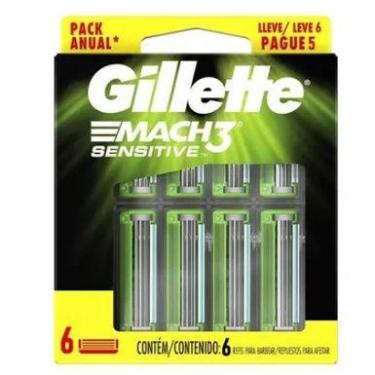 Imagem de Gillette Mach3 Sensitive Carga Para Aparelho de Barbear Com 6