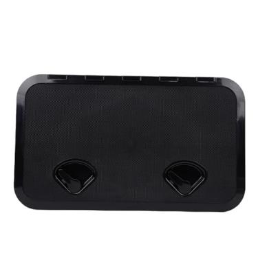 Imagem de Eujgoov Porta de Acesso à Plataforma Marinha, Escotilha de Barco Abs Com Trava, Tampa de Abertura de 180 ° para Iates, Rv, Cobertura Resistente Interna e Externa (BLACK)