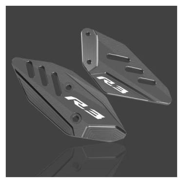 Imagem de Anti-derrapante Para YZF-R3 YZF-R25 yzf r3 r25 r3 r25 apoio para os pés pedal dianteiro asa suporte placas de calcanhar protetor(Gray R3)