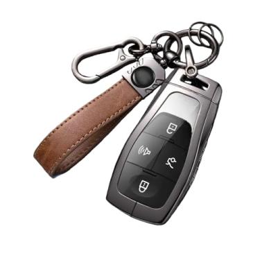 Imagem de Compatível com baic bejing bj30 bj40 2024 2025 caso chave de controle remoto do carro acessórios chaveiro guarnição guarnição capa(Brown C)