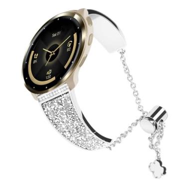 Imagem de YOFUNTLE Pulseira feminina compatível com Garmin Venu 4 de 45 mm/Venu 3/Venu 2/Vivoactive 4, pulseira ajustável de metal rápido de 22 mm para Forerunner 570-47 mm/Forerunner 265/255 (prata)