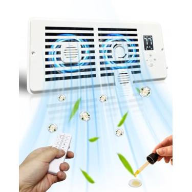 Imagem de Ventoinha Smart Register Booster para ventilações de 10 x 25 cm, silenciosa, 10 velocidades, com 2 compartimentos para difusor de perfume e controle remoto, 3 modos, tela LCD, controle de termostato