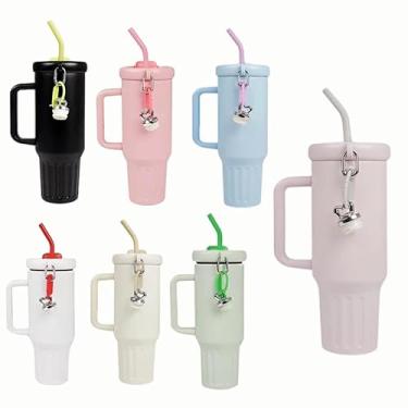 Imagem de Garrafa Térmica Inox 1200ml com Tampa e Canudo | Aço Inoxidável Dupla Camada | Mantém Quente e Gelado por até 12h | Livre de BPA(cor Rosa)