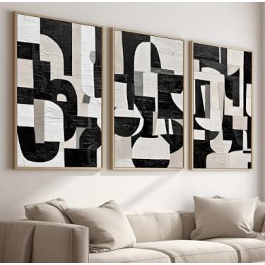 Imagem de Kit 3 Quadros Decorativos Com Moldura Tecido Canvas, Arte Para Quarto, Sala, Corredor, 40x50cm