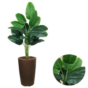 Imagem de Planta Artificial Bananeira Vaso Cone Marmorizado Completo - PlantaImp