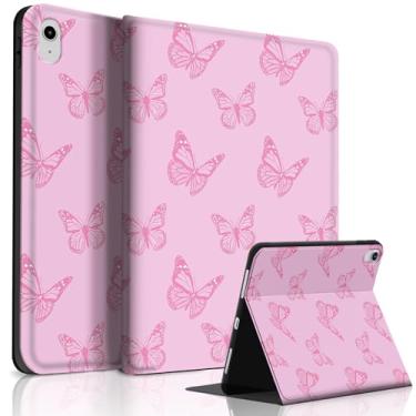 Imagem de Lyforaz Capa para iPad 11th (A16) 11 polegadas 2025 / 10ª geração 11 polegadas 2022, borboleta fofa chique elegante adorável design estética capa protetora com suporte para lápis, antiderrapante