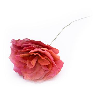 Imagem de Rosa Artificial Cerejinha Desidratada Com Haste Arame Real Toque 40 Cm - D'Rossi